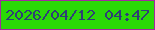 文字の大きさ：4、枠の色：a3299f、背景の色：2ad906、文字の色：2e4076 無料ブログパーツのブログ時計