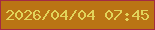 文字の大きさ：1、枠の色：a32a44、背景の色：ba7414、文字の色：e2d35a 無料ブログパーツのブログ時計
