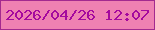 文字の大きさ：3、枠の色：a32a8f、背景の色：ef81b2、文字の色：a5099e 無料ブログパーツのブログ時計