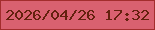 文字の大きさ：5、枠の色：a32d2d、背景の色：d96170、文字の色：64210e 無料ブログパーツのブログ時計