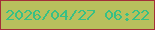 文字の大きさ：5、枠の色：a32f39、背景の色：b8c05d、文字の色：38c085 無料ブログパーツのブログ時計