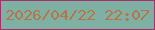 文字の大きさ：3、枠の色：a33066、背景の色：7fb0a4、文字の色：b87347 無料ブログパーツのブログ時計