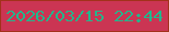 文字の大きさ：3、枠の色：a3311b、背景の色：cb3553、文字の色：23b68c 無料ブログパーツのブログ時計