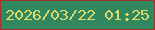 文字の大きさ：1、枠の色：a3312b、背景の色：31875e、文字の色：ddd96b 無料ブログパーツのブログ時計