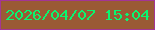 文字の大きさ：4、枠の色：a33595、背景の色：9a5a35、文字の色：08f670 無料ブログパーツのブログ時計