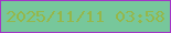 文字の大きさ：2、枠の色：a335c7、背景の色：77c79b、文字の色：95b74a 無料ブログパーツのブログ時計