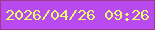 文字の大きさ：2、枠の色：a3368f、背景の色：b94af0、文字の色：eafd6b 無料ブログパーツのブログ時計