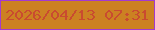 文字の大きさ：2、枠の色：a33acf、背景の色：cc8122、文字の色：c94b30 無料ブログパーツのブログ時計