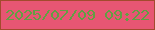 文字の大きさ：3、枠の色：a34a2d、背景の色：e75673、文字の色：629f43 無料ブログパーツのブログ時計