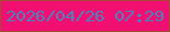 文字の大きさ：1、枠の色：a34b35、背景の色：f11072、文字の色：4b82bd 無料ブログパーツのブログ時計