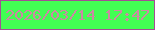 文字の大きさ：3、枠の色：a34d94、背景の色：42fe53、文字の色：cd89a3 無料ブログパーツのブログ時計