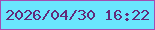 文字の大きさ：2、枠の色：a34db2、背景の色：6ae5fe、文字の色：622a7a 無料ブログパーツのブログ時計