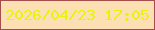 文字の大きさ：1、枠の色：a34e49、背景の色：fce0b3、文字の色：e5f40a 無料ブログパーツのブログ時計