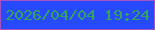 文字の大きさ：2、枠の色：a352c4、背景の色：274aff、文字の色：33a362 無料ブログパーツのブログ時計