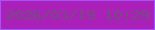 文字の大きさ：5、枠の色：a353fc、背景の色：aa20b8、文字の色：714e7e 無料ブログパーツのブログ時計
