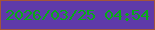 文字の大きさ：4、枠の色：a3543a、背景の色：5f3aa9、文字の色：08ab17 無料ブログパーツのブログ時計