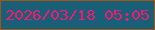 文字の大きさ：5、枠の色：a35514、背景の色：1a5f78、文字の色：f21b71 無料ブログパーツのブログ時計