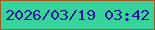 文字の大きさ：3、枠の色：a35820、背景の色：37d39d、文字の色：231d94 無料ブログパーツのブログ時計