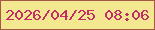 文字の大きさ：4、枠の色：a35945、背景の色：f3e88f、文字の色：c22d66 無料ブログパーツのブログ時計