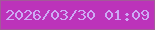 文字の大きさ：2、枠の色：a35a99、背景の色：bc33ba、文字の色：cda9f4 無料ブログパーツのブログ時計