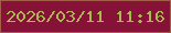 文字の大きさ：3、枠の色：a35d49、背景の色：871237、文字の色：acb754 無料ブログパーツのブログ時計