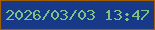 文字の大きさ：3、枠の色：a35e02、背景の色：183888、文字の色：7dc284 無料ブログパーツのブログ時計