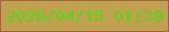 文字の大きさ：4、枠の色：a36240、背景の色：bfa14f、文字の色：59d817 無料ブログパーツのブログ時計