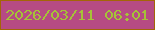 文字の大きさ：5、枠の色：a36507、背景の色：b64b83、文字の色：a5c237 無料ブログパーツのブログ時計