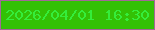 文字の大きさ：5、枠の色：a36898、背景の色：33c105、文字の色：35ed3b 無料ブログパーツのブログ時計
