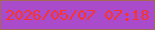 文字の大きさ：2、枠の色：a36956、背景の色：aa4bcc、文字の色：f83329 無料ブログパーツのブログ時計