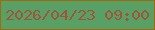 文字の大きさ：2、枠の色：a36b07、背景の色：58a066、文字の色：9f5638 無料ブログパーツのブログ時計