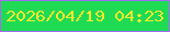 文字の大きさ：5、枠の色：a36cf5、背景の色：1fdb53、文字の色：f4e82e 無料ブログパーツのブログ時計