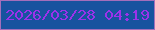 文字の大きさ：5、枠の色：a36ebb、背景の色：17539f、文字の色：9b32ea 無料ブログパーツのブログ時計