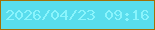 文字の大きさ：2、枠の色：a36f06、背景の色：59dded、文字の色：8af4fc 無料ブログパーツのブログ時計