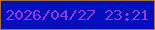 文字の大きさ：1、枠の色：a36f48、背景の色：030fbd、文字の色：8b40dc 無料ブログパーツのブログ時計