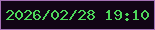 文字の大きさ：2、枠の色：a370b4、背景の色：110415、文字の色：4dd95a 無料ブログパーツのブログ時計