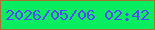 文字の大きさ：4、枠の色：a37434、背景の色：08ec5f、文字の色：5348fd 無料ブログパーツのブログ時計