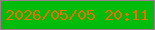 文字の大きさ：2、枠の色：a37895、背景の色：02bc0c、文字の色：ee6c00 無料ブログパーツのブログ時計