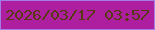 文字の大きさ：5、枠の色：a37ce7、背景の色：ae1f9f、文字の色：573813 無料ブログパーツのブログ時計