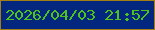 文字の大きさ：1、枠の色：a37e13、背景の色：03267f、文字の色：4ec31d 無料ブログパーツのブログ時計