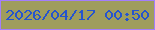 文字の大きさ：4、枠の色：a37efc、背景の色：9f9d5d、文字の色：2554cf 無料ブログパーツのブログ時計
