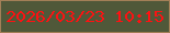 文字の大きさ：5、枠の色：a37f57、背景の色：505839、文字の色：fd1112 無料ブログパーツのブログ時計