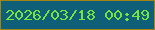 文字の大きさ：4、枠の色：a38312、背景の色：0f5f79、文字の色：74e540 無料ブログパーツのブログ時計