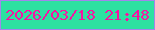 文字の大きさ：1、枠の色：a385ec、背景の色：2de1a1、文字の色：f713a2 無料ブログパーツのブログ時計