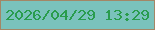 文字の大きさ：3、枠の色：a38666、背景の色：7ac2bc、文字の色：299c4d 無料ブログパーツのブログ時計