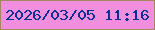 文字の大きさ：1、枠の色：a3875e、背景の色：f28ede、文字の色：0a3094 無料ブログパーツのブログ時計