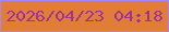 文字の大きさ：2、枠の色：a387f6、背景の色：e17d36、文字の色：9d3297 無料ブログパーツのブログ時計