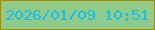 文字の大きさ：1、枠の色：a38908、背景の色：90cc87、文字の色：11bff9 無料ブログパーツのブログ時計