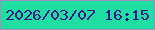 文字の大きさ：5、枠の色：a38dba、背景の色：1edea2、文字の色：2d1989 無料ブログパーツのブログ時計