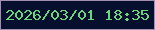 文字の大きさ：1、枠の色：a38eaf、背景の色：070f2e、文字の色：6bd57d 無料ブログパーツのブログ時計